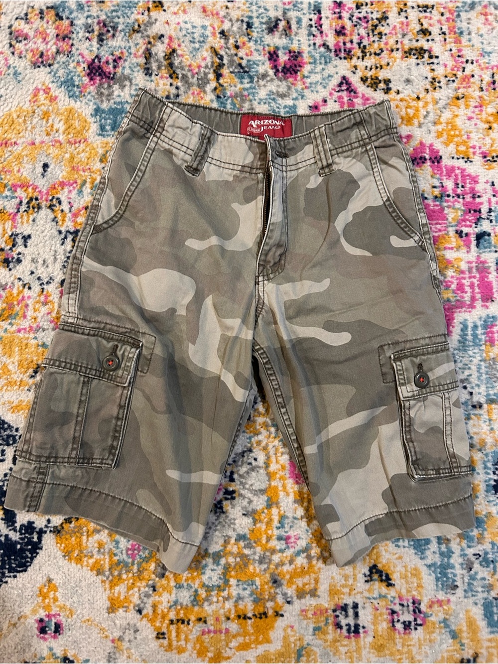 Arizona Jean Company Boys' Camo Cargo Shorts - Olive & Tan